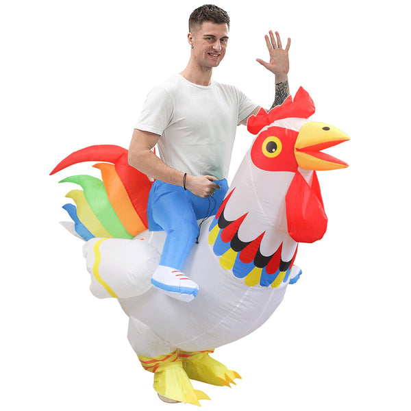 Inflatable Cock Chook Chicken Halloween Costumes For Women Cosplay Fancy Dress Rooster Costumes Hen Christmas Costume For Adult