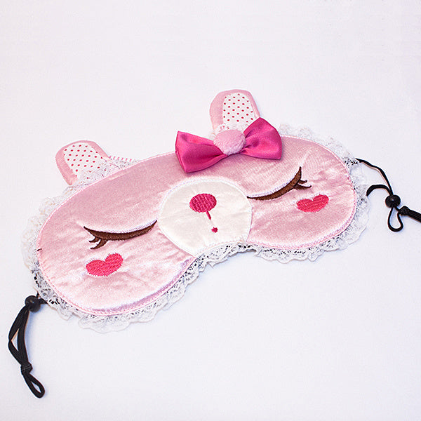 [Pink Temptation] Embroidered Applique Eye Shade / Sleeping Mask Cover / Sleep Blinder (7.9*3.1)